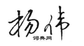 骆恒光杨伟草书个性签名怎么写