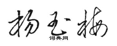 骆恒光杨玉梅草书个性签名怎么写
