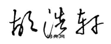 骆恒光胡浩轩草书个性签名怎么写