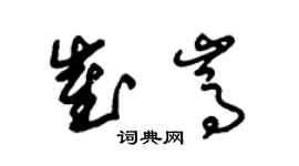 朱锡荣崔嵩草书个性签名怎么写