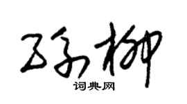 朱锡荣孙柳草书个性签名怎么写