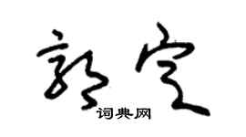 朱锡荣郭定草书个性签名怎么写