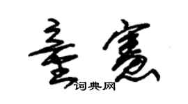 朱锡荣童宪草书个性签名怎么写