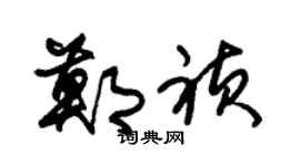 朱锡荣郑祯草书个性签名怎么写