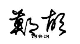 朱锡荣郑胡草书个性签名怎么写
