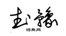 朱锡荣武豫草书个性签名怎么写