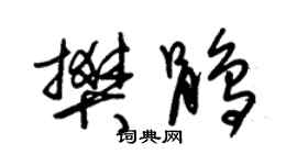 朱锡荣樊鹃草书个性签名怎么写