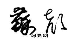朱锡荣苏颜草书个性签名怎么写