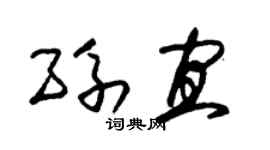 朱锡荣孙宜草书个性签名怎么写