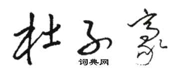 骆恒光杜子豪草书个性签名怎么写