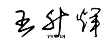 朱锡荣王升辉草书个性签名怎么写