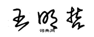 朱锡荣王明哲草书个性签名怎么写