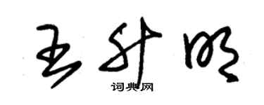 朱锡荣王升明草书个性签名怎么写