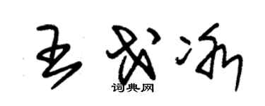 朱锡荣王戈冰草书个性签名怎么写