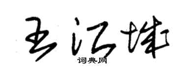 朱锡荣王江城草书个性签名怎么写