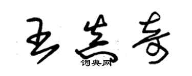 朱锡荣王真奇草书个性签名怎么写