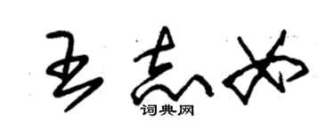朱锡荣王志女草书个性签名怎么写