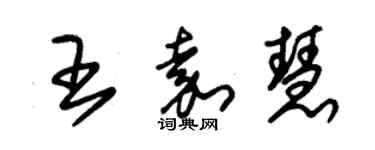 朱锡荣王嘉慧草书个性签名怎么写