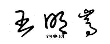 朱锡荣王明嵩草书个性签名怎么写