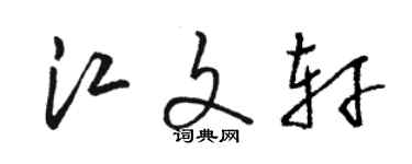 骆恒光江文轩草书个性签名怎么写