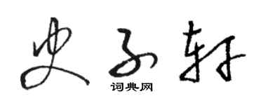 骆恒光史子轩草书个性签名怎么写