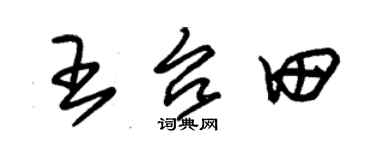 朱锡荣王台田草书个性签名怎么写