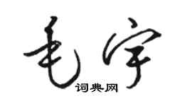 骆恒光毛宇草书个性签名怎么写