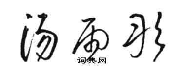 骆恒光汤雨彤草书个性签名怎么写