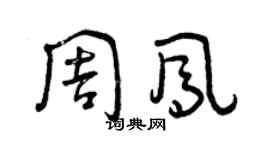 曾庆福周凤草书个性签名怎么写