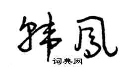 曾庆福韩凤草书个性签名怎么写