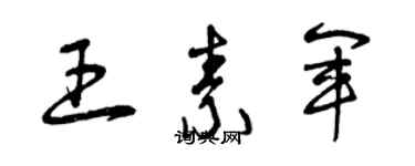 曾庆福王素军草书个性签名怎么写