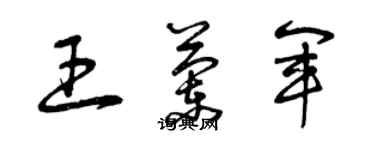 曾庆福王兰军草书个性签名怎么写