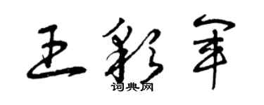 曾庆福王彩军草书个性签名怎么写
