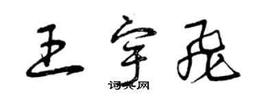 曾庆福王宇飞草书个性签名怎么写