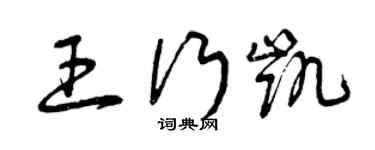 曾庆福王行凯草书个性签名怎么写