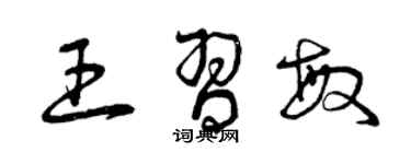 曾庆福王习敏草书个性签名怎么写