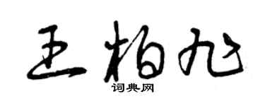 曾庆福王柏旭草书个性签名怎么写