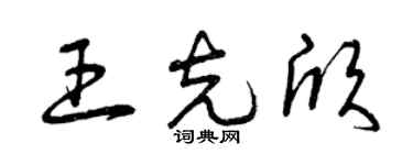 曾庆福王克欣草书个性签名怎么写