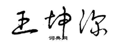 曾庆福王坤深草书个性签名怎么写