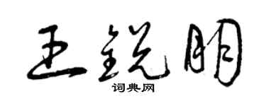 曾庆福王锐朋草书个性签名怎么写