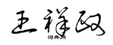 曾庆福王祥政草书个性签名怎么写