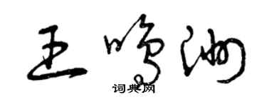 曾庆福王鸣洲草书个性签名怎么写