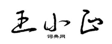 曾庆福王小正草书个性签名怎么写