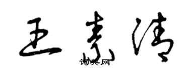 曾庆福王素清草书个性签名怎么写