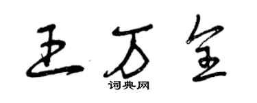 曾庆福王万全草书个性签名怎么写