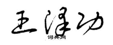 曾庆福王泽功草书个性签名怎么写