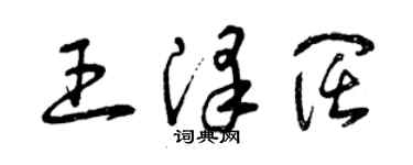 曾庆福王泽阔草书个性签名怎么写