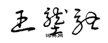 曾庆福王垄驰草书个性签名怎么写