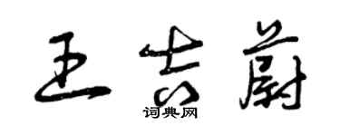 曾庆福王吉蔚草书个性签名怎么写