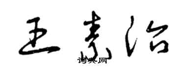 曾庆福王素治草书个性签名怎么写